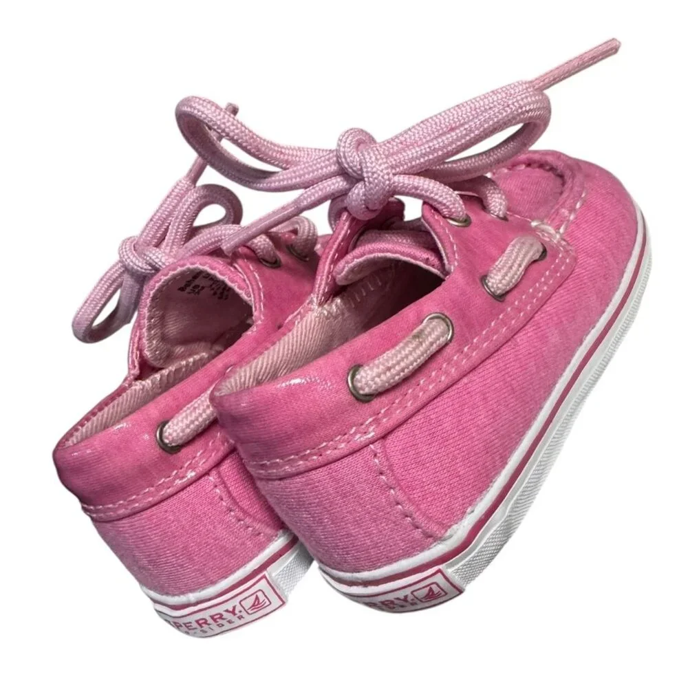 Sperry Toddler Girls Pink Canvas Boat Shoes Size‎ 3M